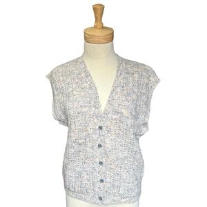 𝅺WOMEN'S Super Soft Solid Unique Textured Knit Button Down Oversize Fit Size 12